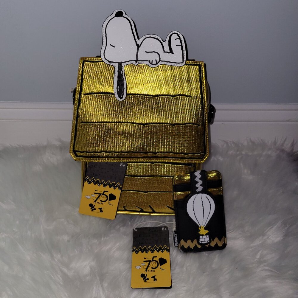 Loungefly Peanuts 75th Anniversary Crossbody Bag & Card Holder Set